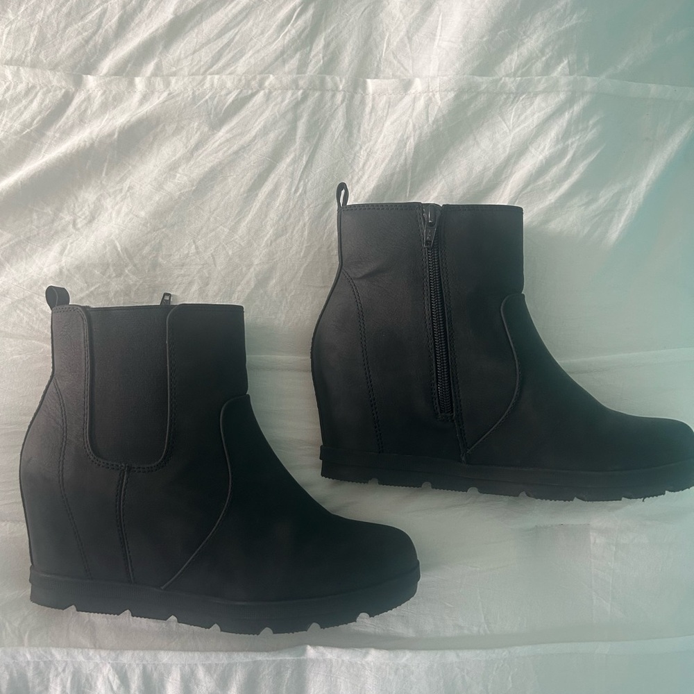 Women's Black Wedge Ankle Boots